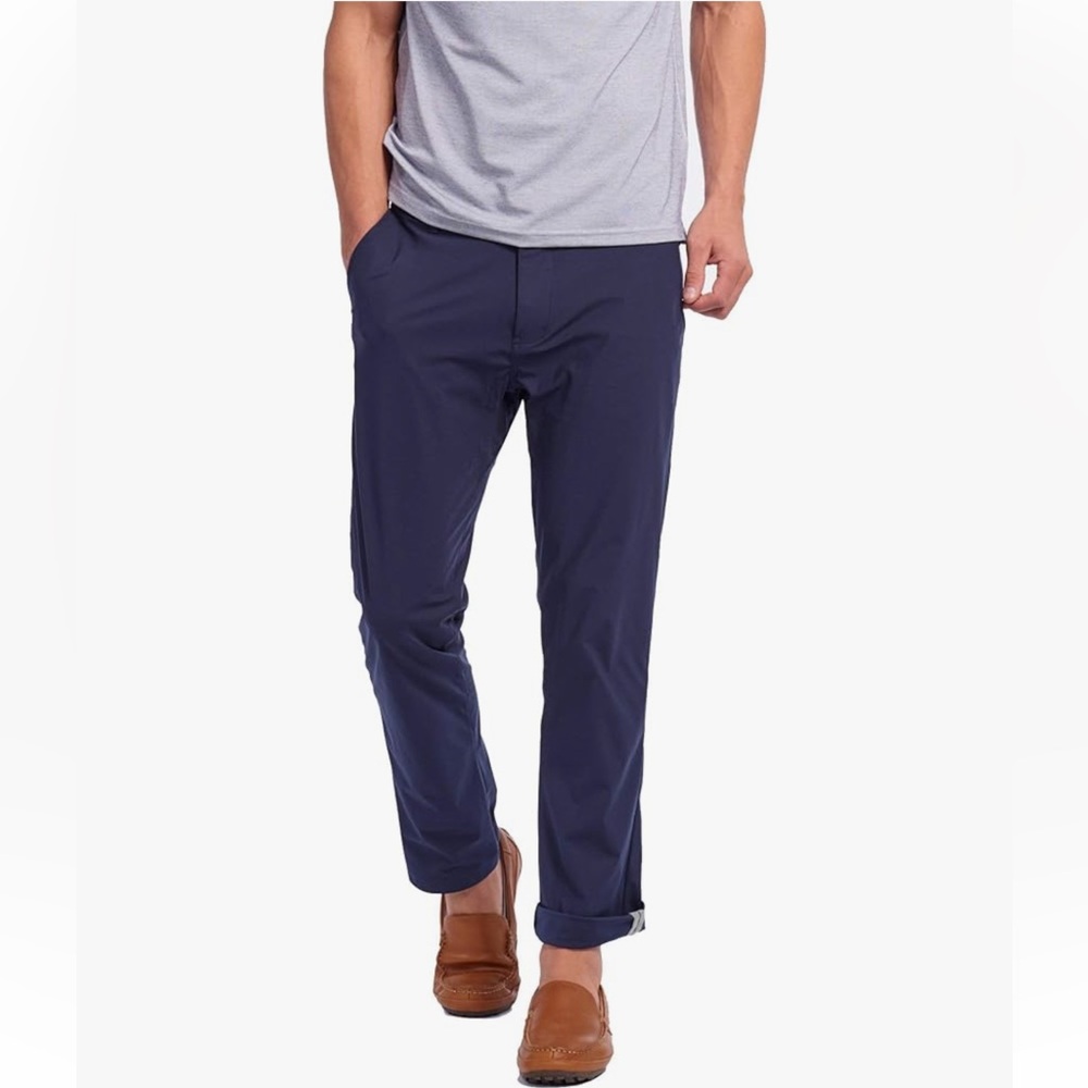 Rhone Men’s Tall City Pant Straight Leg Flat Front Pants Black 43 x 36